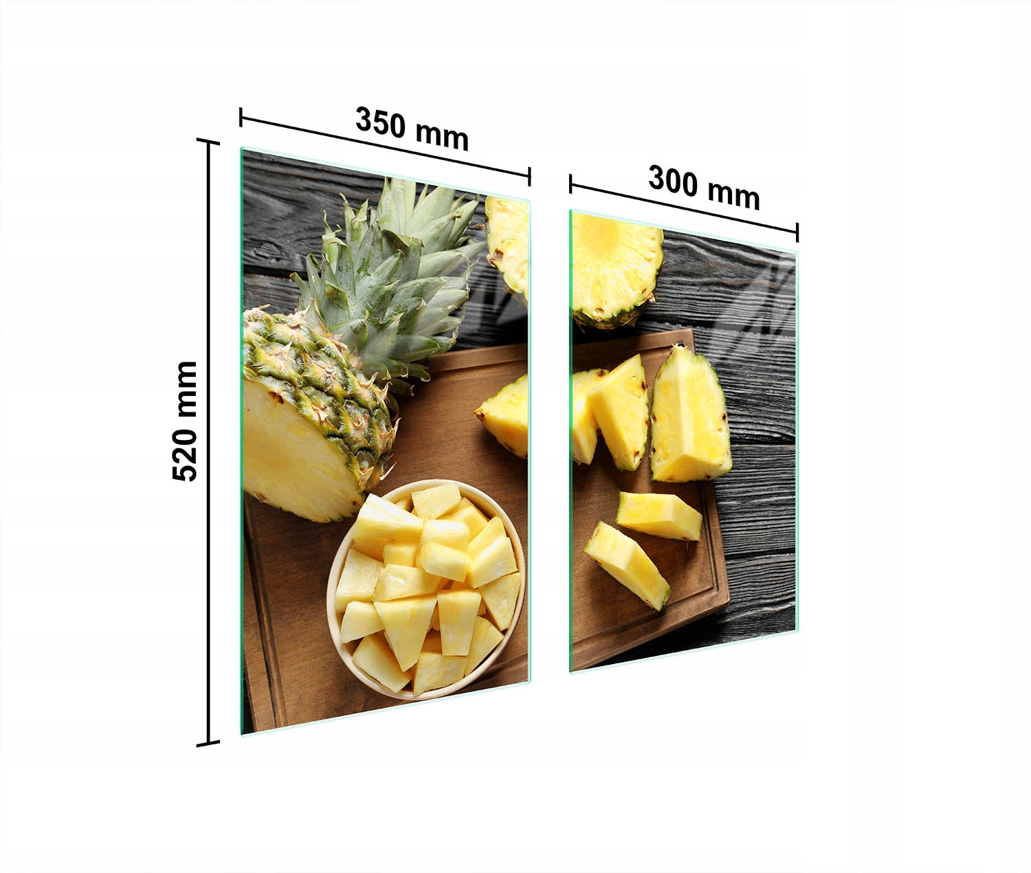Skleněná Ochranná Deska Do Kuchyně 65x52 Ananas
