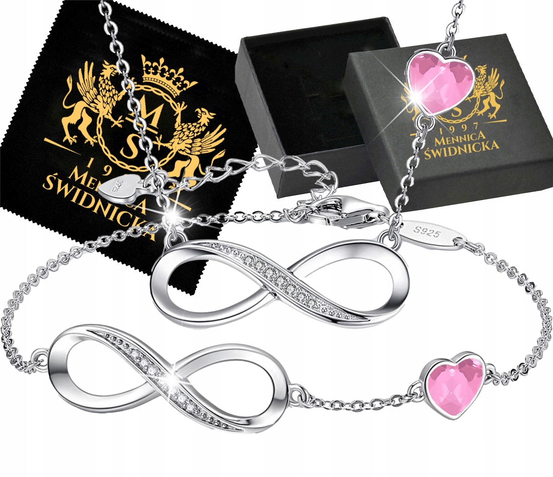 Sada stříbrných šperků Stříbro 925 Řetízek a náramek Sada Dárek