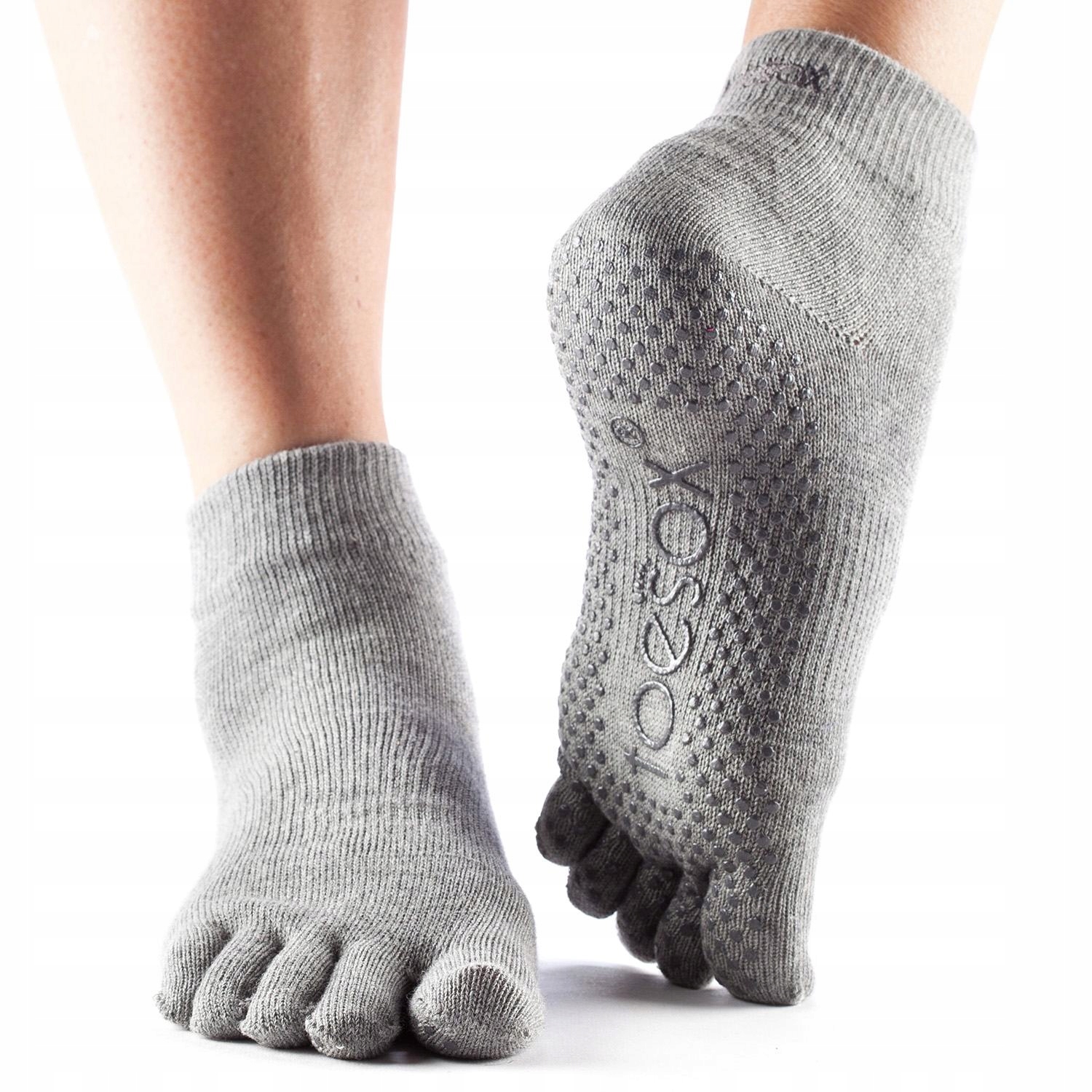 Ponožky s prsty ToeSox na jógu šedé 39-42.5