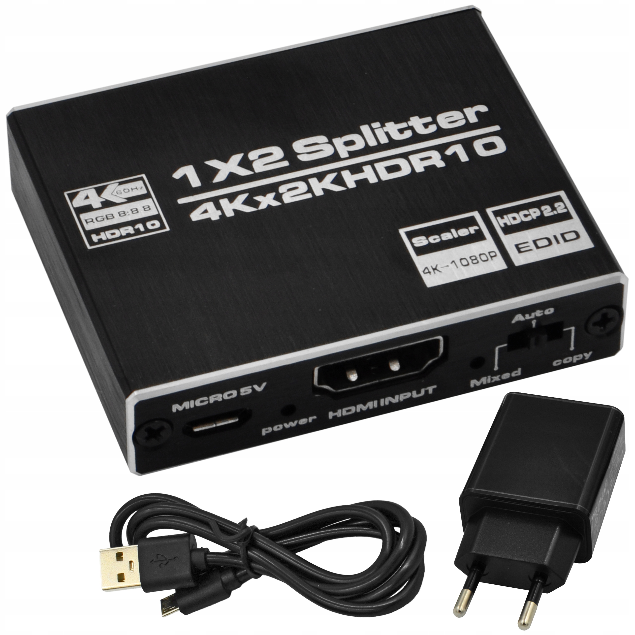 

Splitter Hdmi 2.0 Rozdzielacz 1x2 4K Uhd Hdcp 2.2