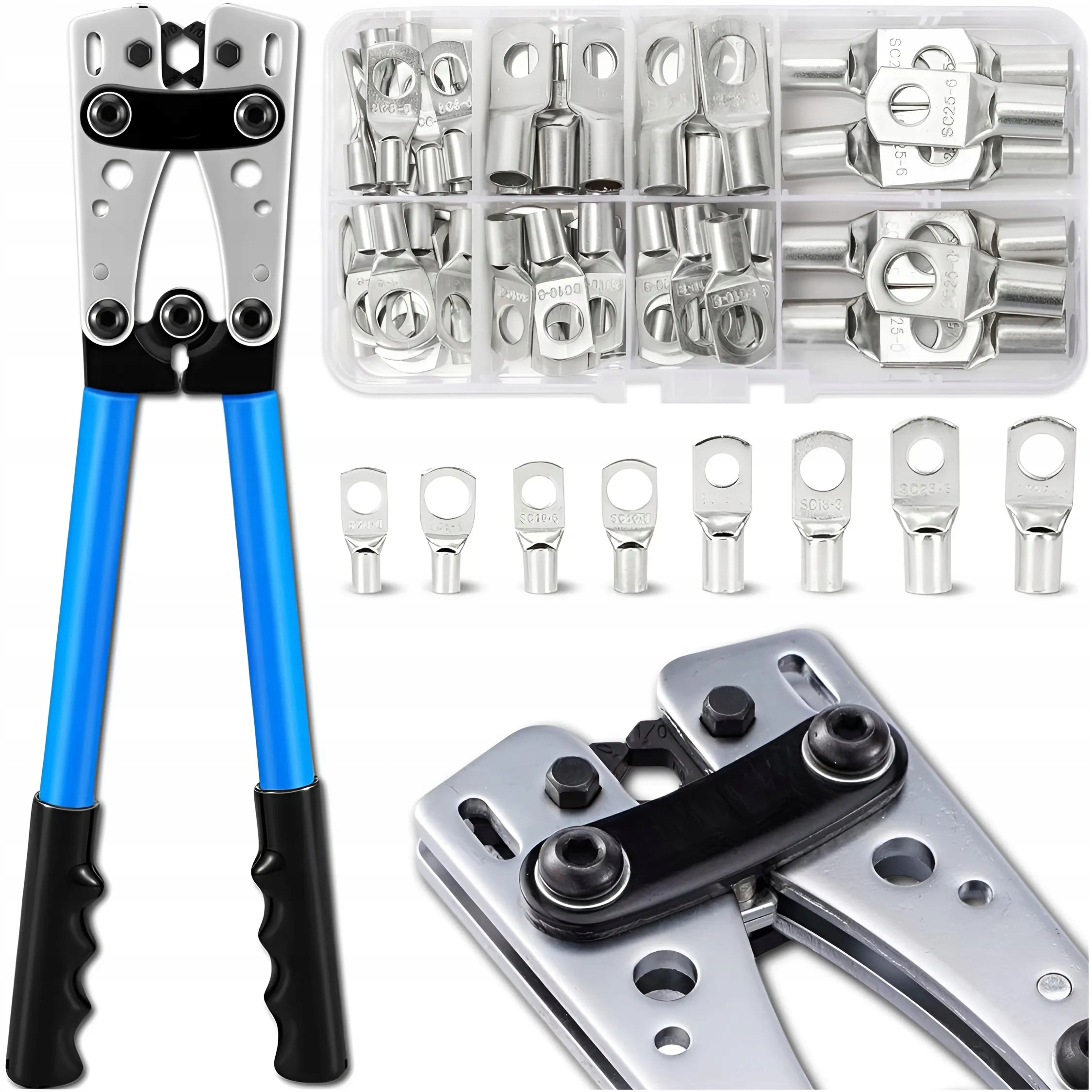 Lisovací Kleště Na Konektory Kabelů, Lisovací Pouzdro, 60 Koncovek, Sada