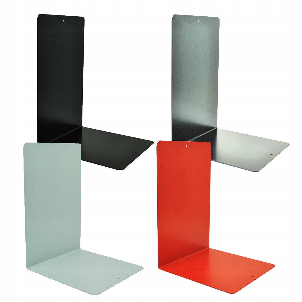 Sada 4 kovových podpěr pro knihy, pořadače, výška 240 mm MIX