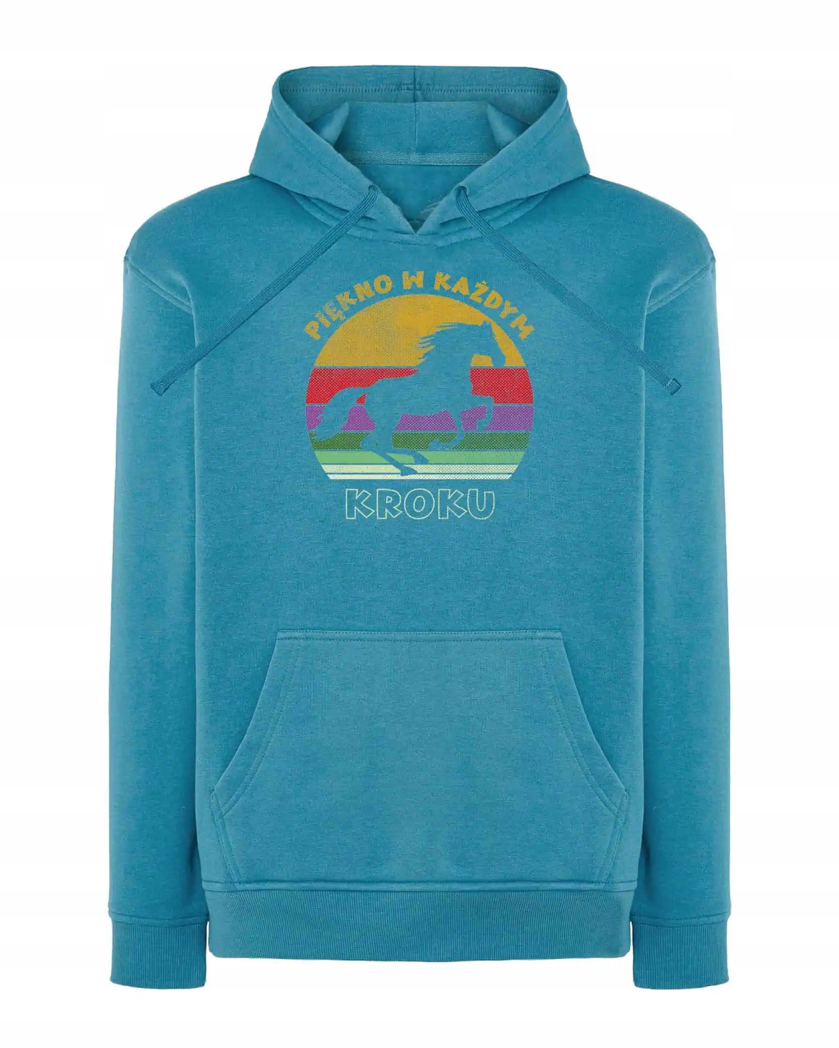 Mikina s kapucí Kůň Krása Barvy Západ Cestování Modrá L