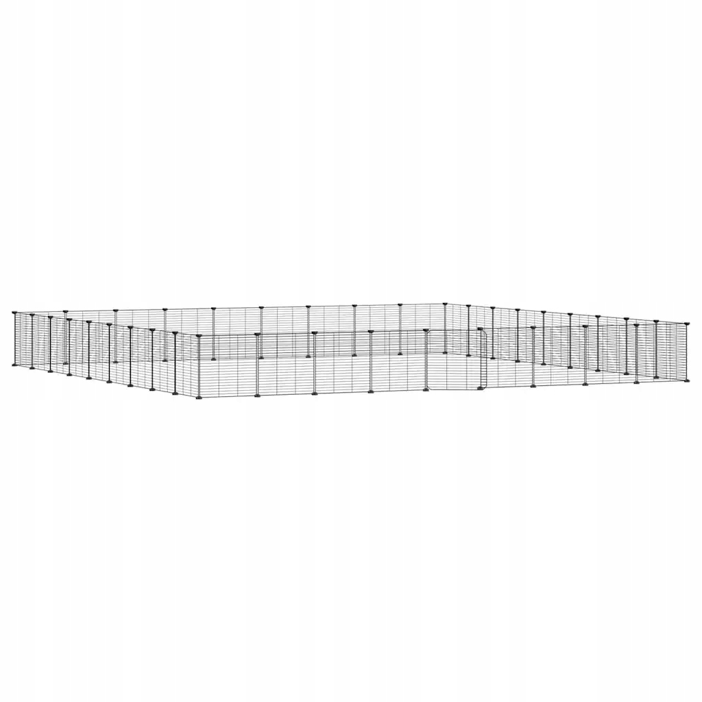 vidaXL Klec pro zvířata s brankou, 36 panelů, černá, 35 x 35 cm, ocel