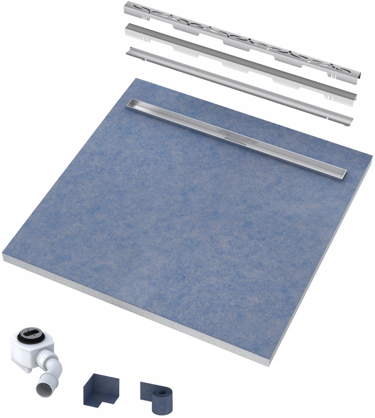 Brodzik podpłytkowy odwodnienie ruszt Steel 80x80