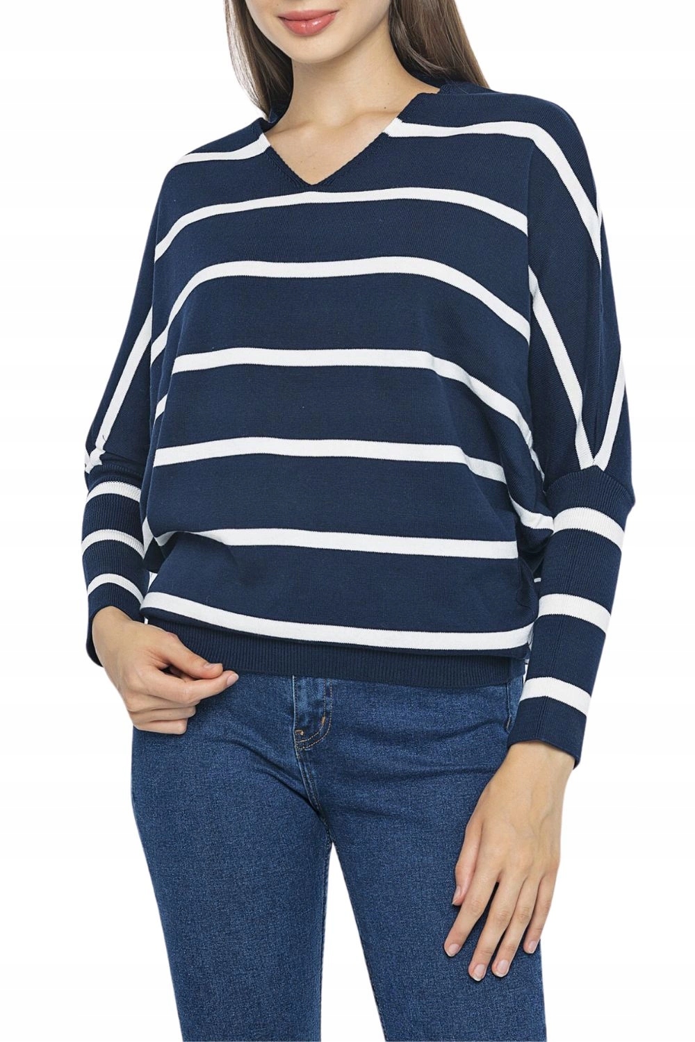Dámský svetr Giorgio DI Mare s proužky, klasický, módní bavlněný, vel.