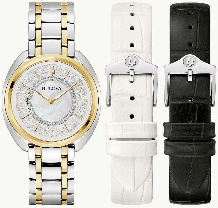 Dámské Hodinky S Diamanty Bulova 98X134 Safírová Sada Na Dárek Ø34mm