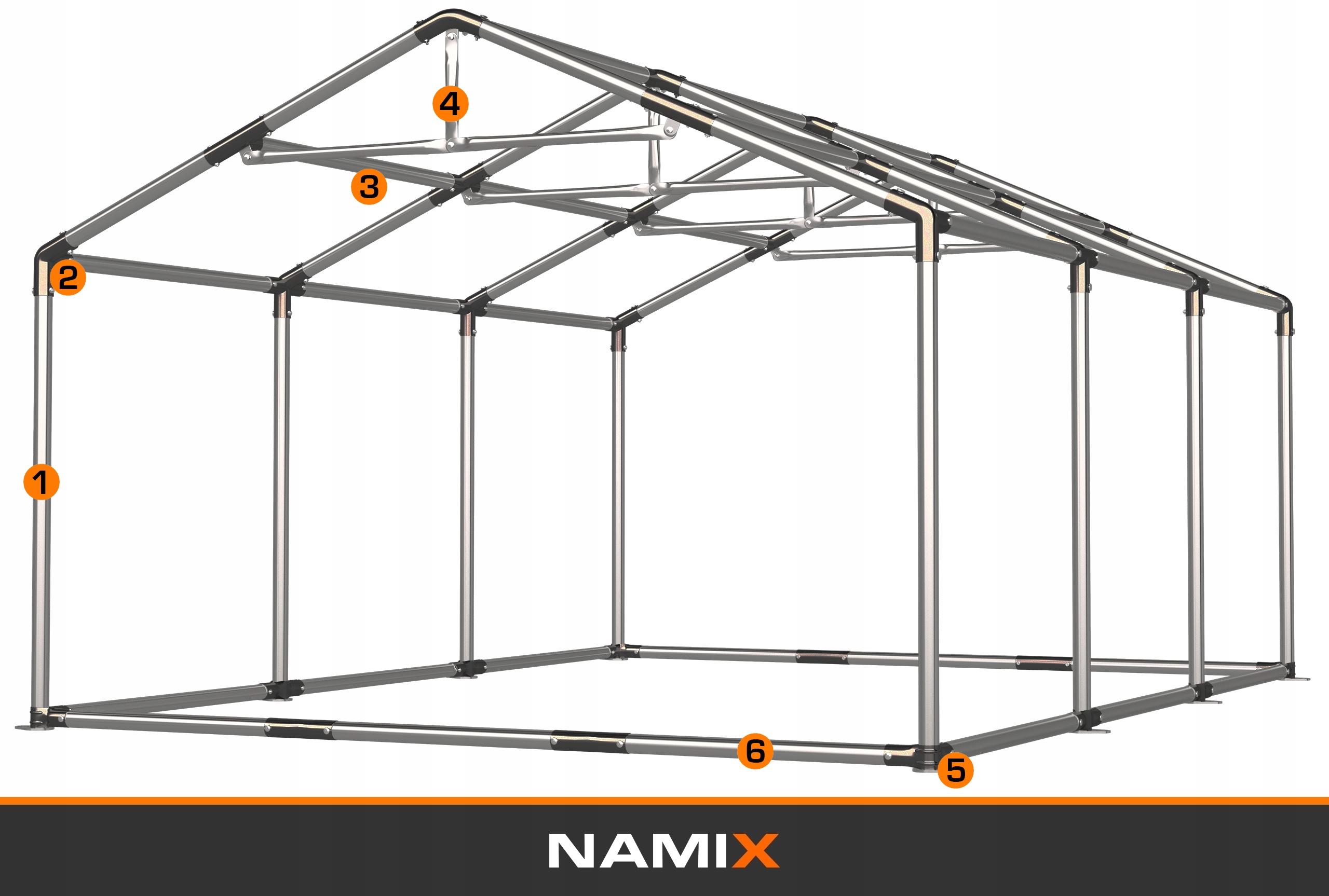 Namiot GRAND 6x6 magazynowy RÓŻNE KOLORY Producent NAMIX