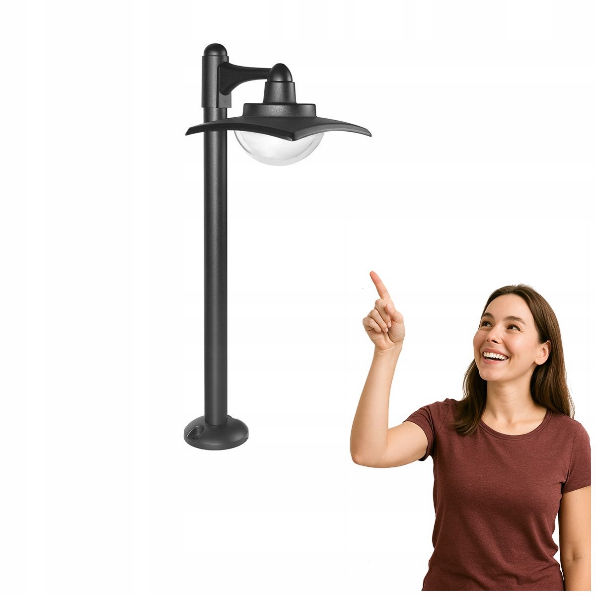 Záhradná Led lampa Isola 9W, čierny stĺpik, Italux