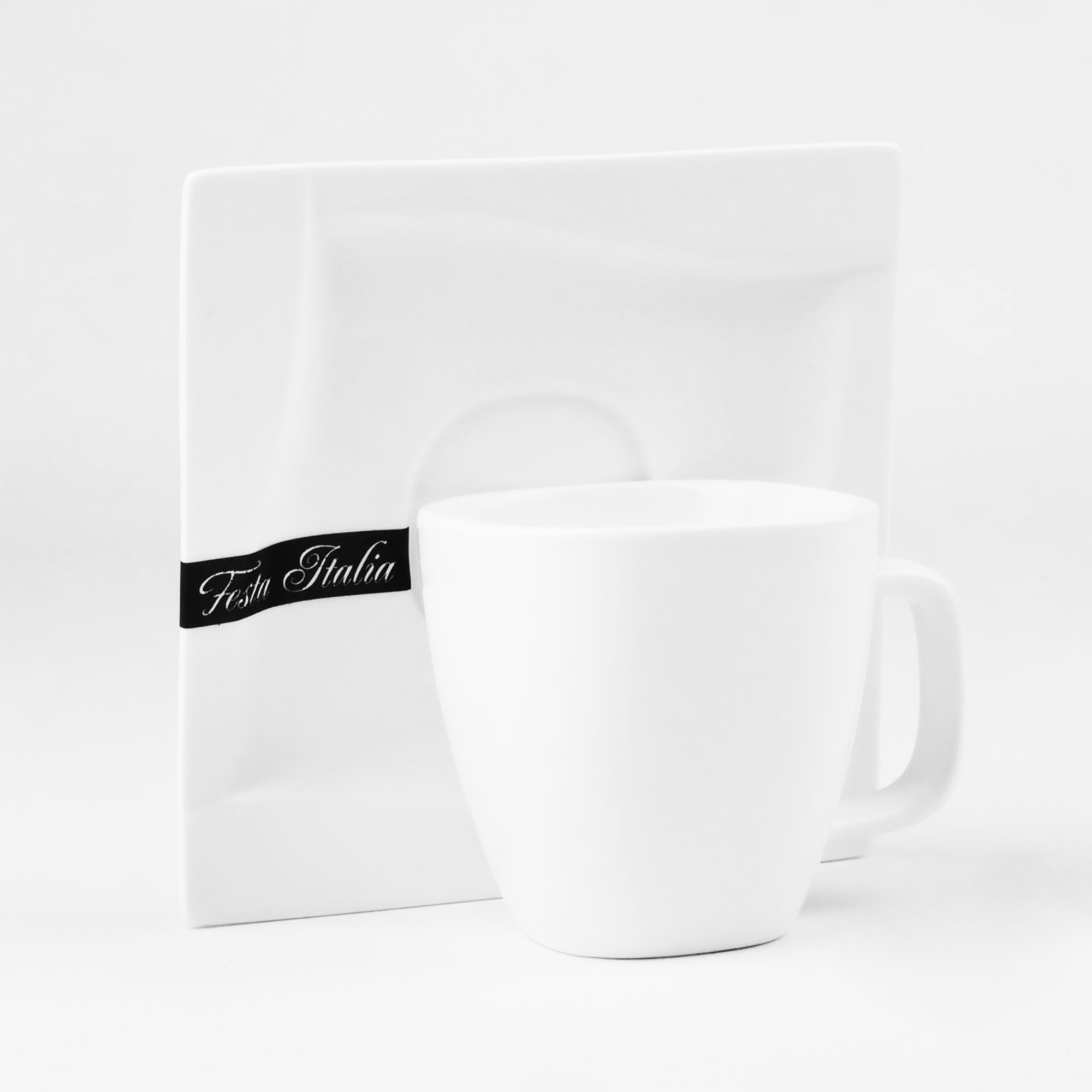 FILIŻANKA ZE SPODKIEM 200ML KPL. VIVA PORCELANOWA BIAŁA DO KAWY UNIWERSALNA