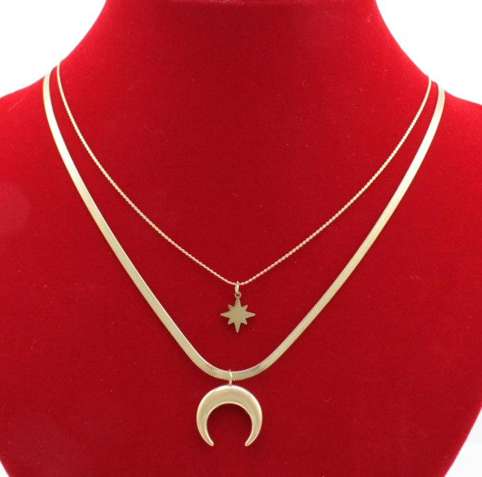 

Naszyjnik Złoty Double Księżyc Moon Stal 316 L