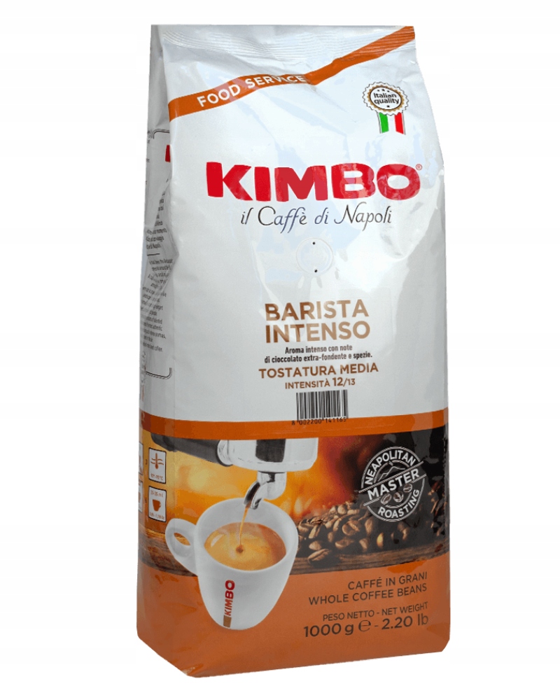 Káva Zrnková 1 kg Kimbo Barista Intenso míchaná do kávovaru 1000 g
