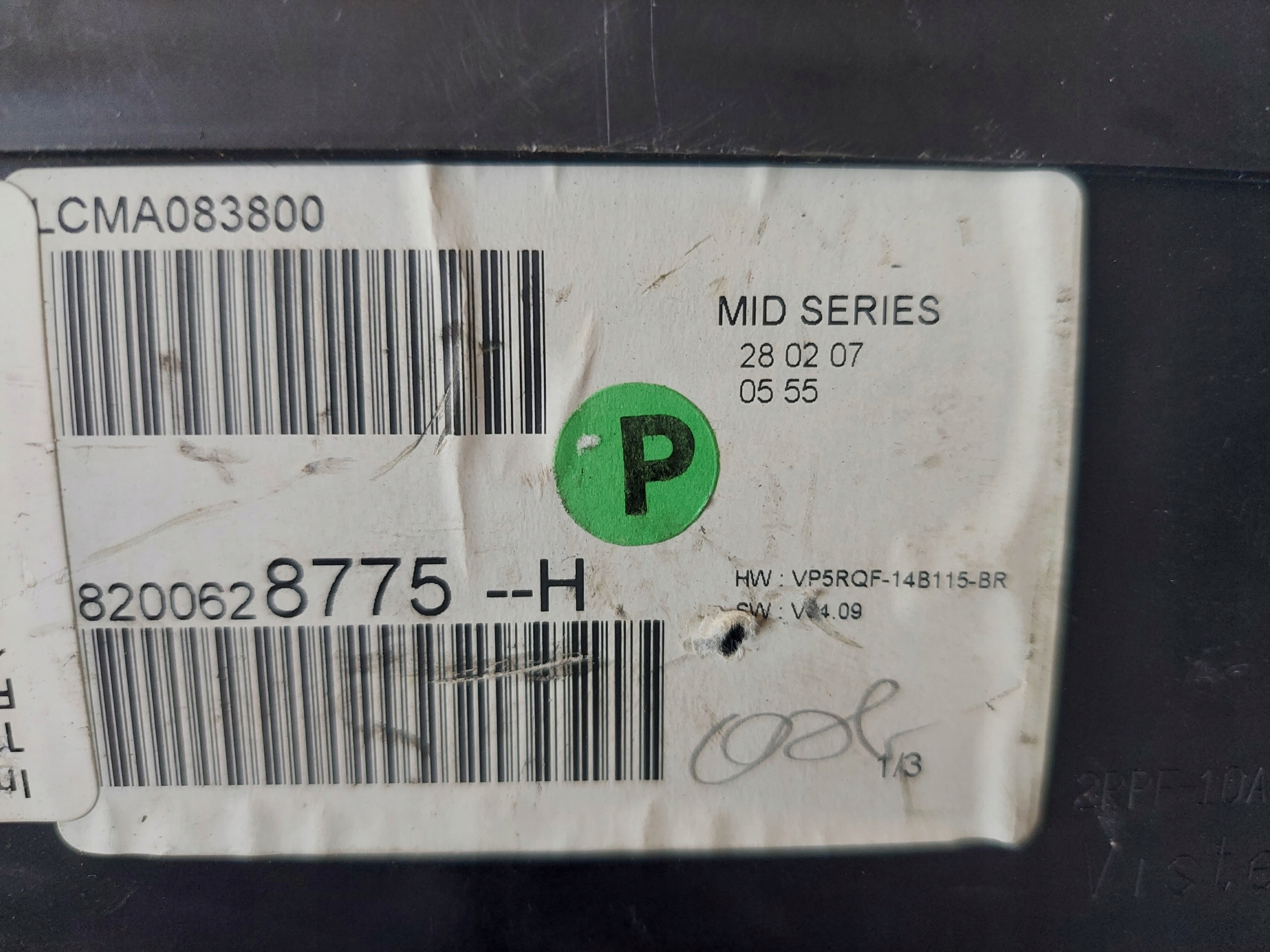dials clock CLIO III 1.2 B 8200628775H
