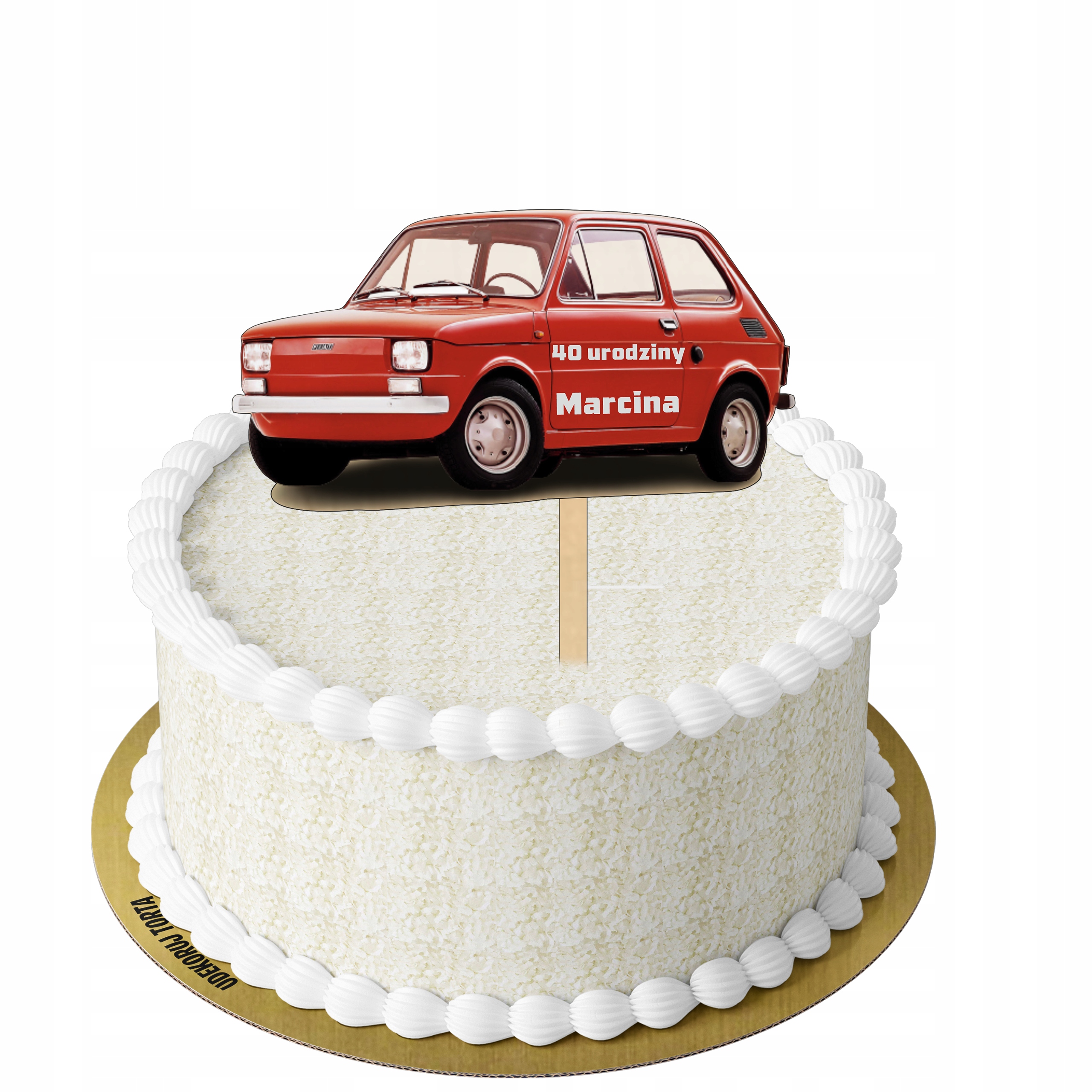 

Topper kolorowy urodzinowy fiat Imię