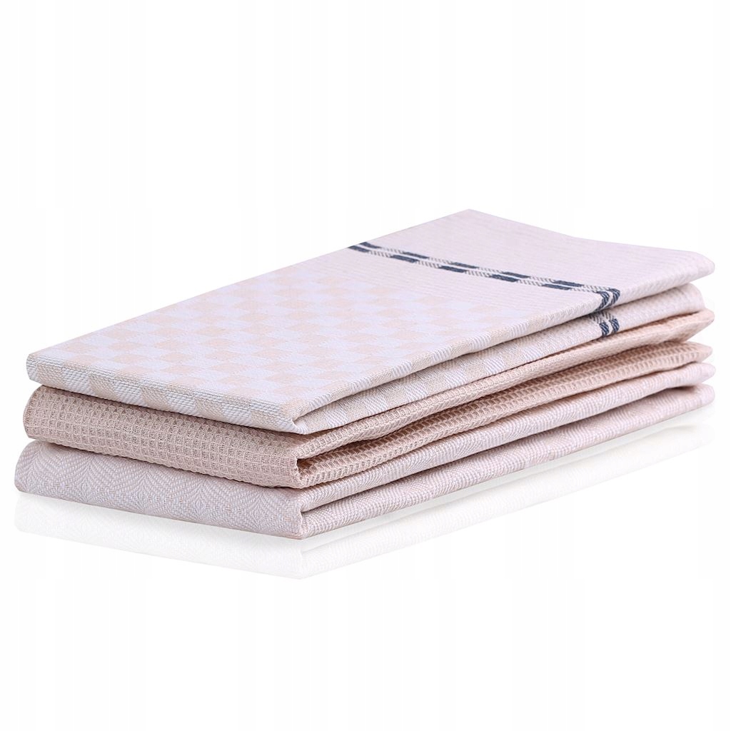 

ścierki kuchenne 50x70 bawełna komplet 3 szt krem