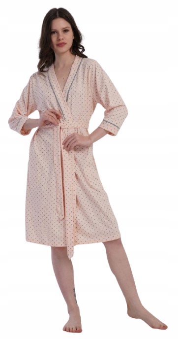 Tenký Župan Bavlna Celoroční Meruňkový Bavlněný Župan M