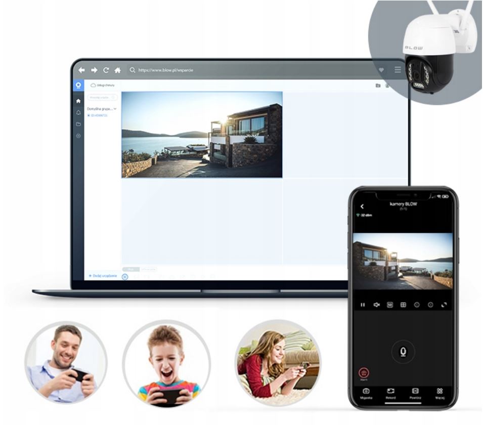 KAMERA 4G LTE IP ZEWNĘTRZNA OBROTOWA 3MPX INTERKOM Technologia IP