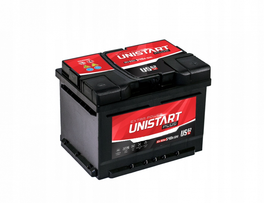 US62-1N - Аккумулятор UNISTART 62AH 540A P + польский