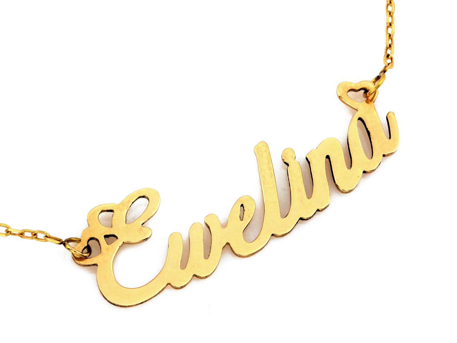 Zlatý náhrdelník 585 s jménem Ewelina, váha 2.57 g, velikost 45 jako dárek