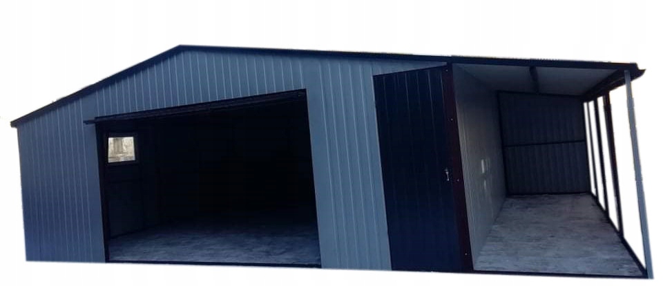 GARAŻ BLASZANY Z WIATĄ RYNNAMI BRAMĄ OBRÓBKI !!