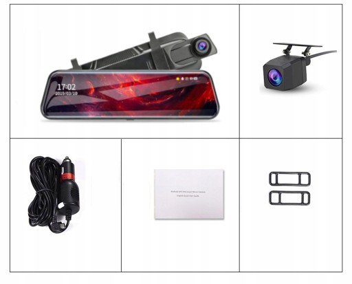WIDEOREJESTRATOR DOTYKOWY KAMERA COFANIA JAZDY REJESTRATOR PRZÓD TYŁ MenuPL Model fvv536