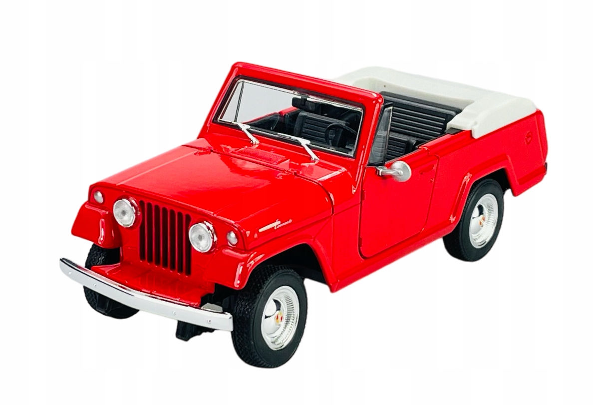 Welly 1967 Jeepster Commando Roadster Červený 1:24 Nový Kov Model 24117
