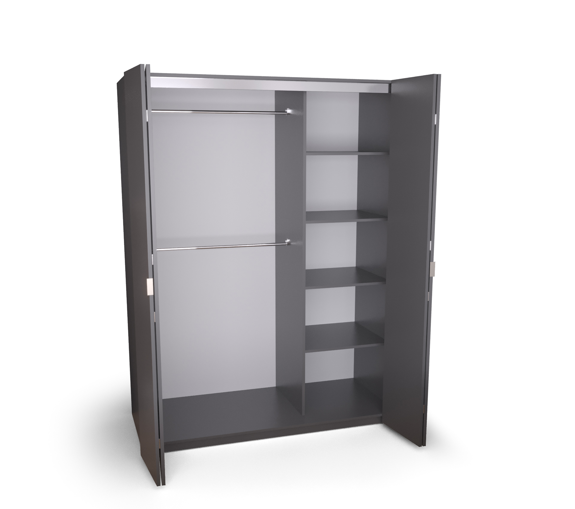 Skříň Harmonika 140 4 Dveře Deska 18 mm S4H140A Police Tyče O-sofa