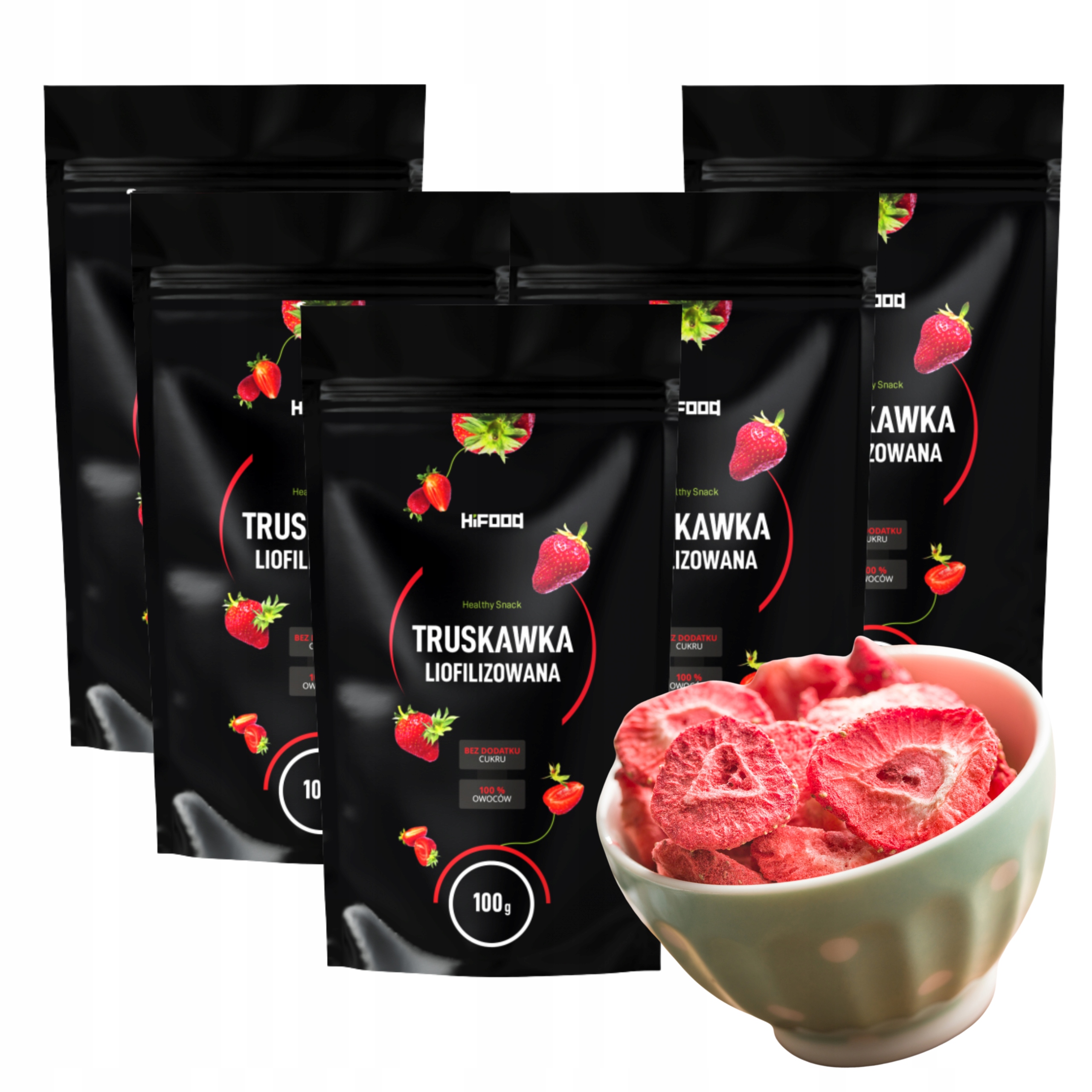 Truskawka Liofilizowana 500g Plastry 5 x 100g HiFOOD