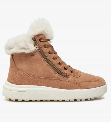 Geox Dámské Kotníkové Boty Se Zateplením Na Zip, Hnědé, Velikost 38