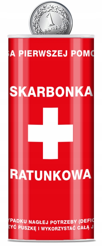 

Skarbonka puszka metal na pieniądze Krzyż ratunkow