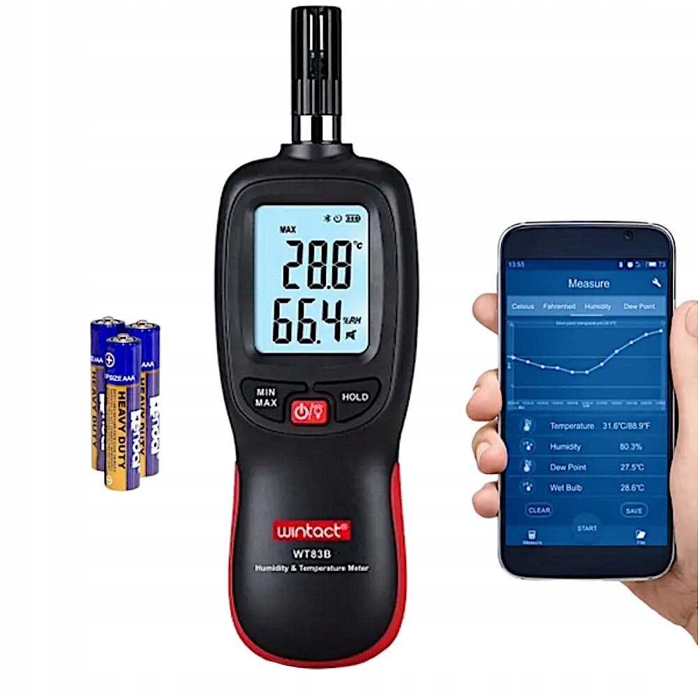 HIGROMETR WINTACT BLUETOOTH I APLIKACJA ANDROID