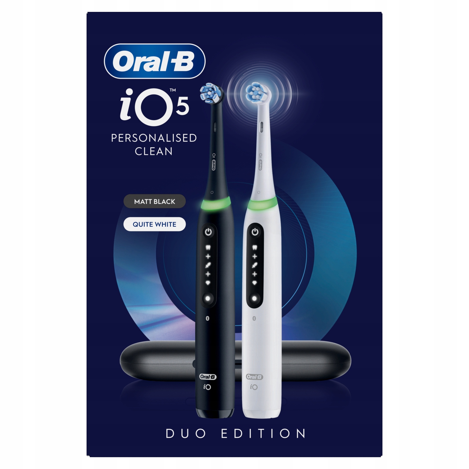 Oral-B iO 5 Black & White Szczoteczki elektryczne magnetyczne 2 sztuki