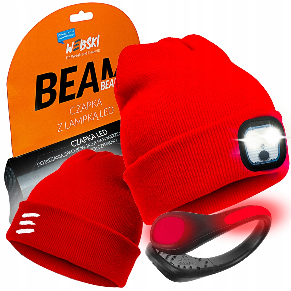 Czapka Led Termoaktywna Sportowa Na Ryby Wędkarska Ciepła Z Czołową Lampką