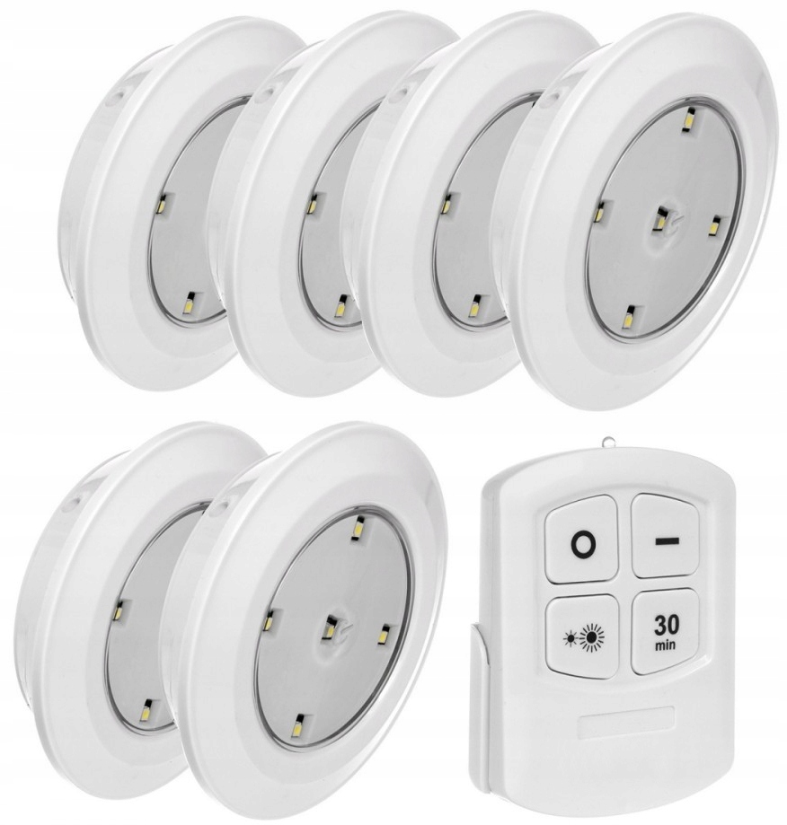 6x LAMPKA BEZPRZEWODOWA LAMPA LED NA BATERIE 2x PILOT Rodzaj gwintu zintegrowane źródło LED