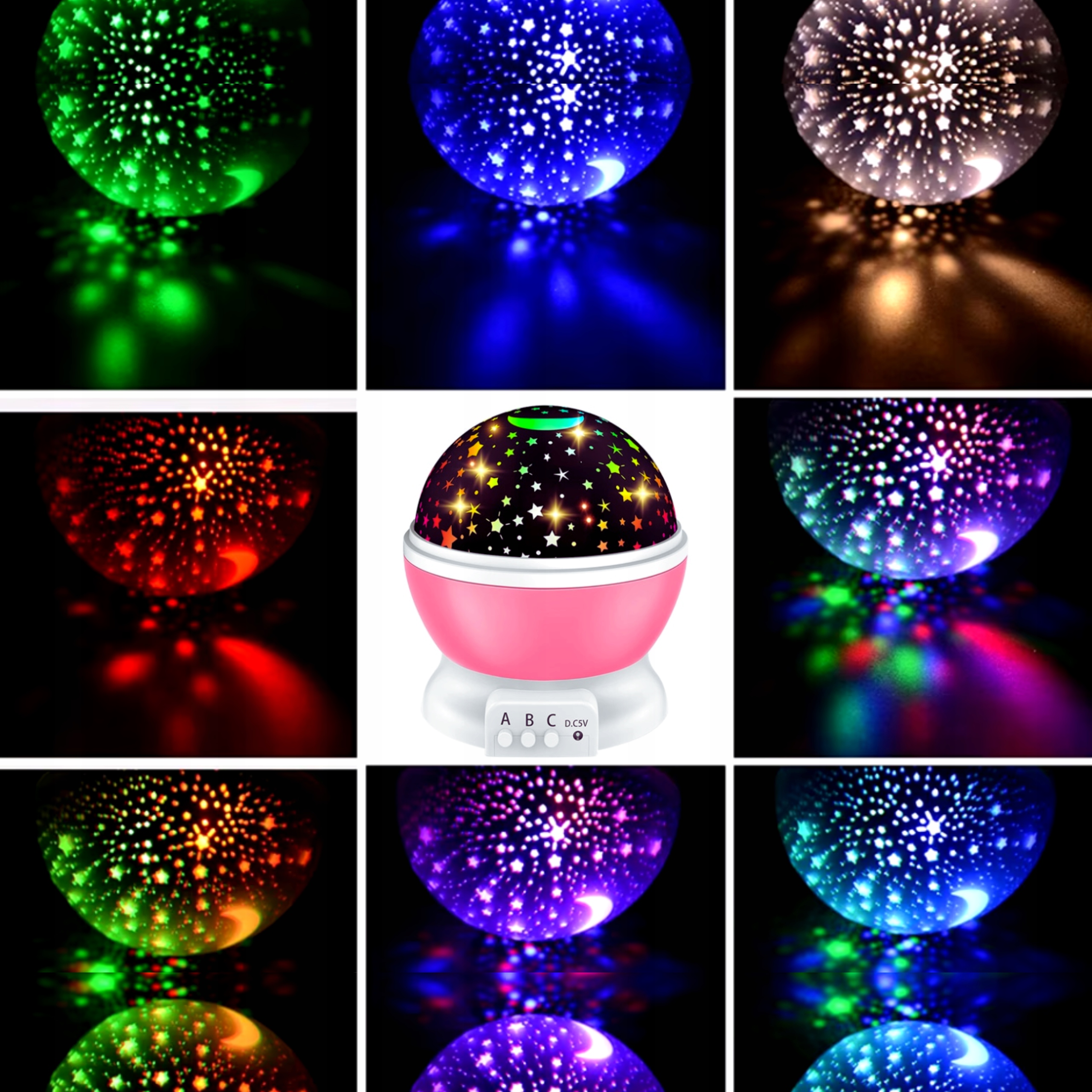 NAKTINĖS ŠVIESOS PROJEKTORIUS DANGUS ŽVAIGŽDĖS SUKAMASIS LEMPUTĖS PROJEKTORIUS VAIKAMS LED Gamintojo kodas 5905954833931