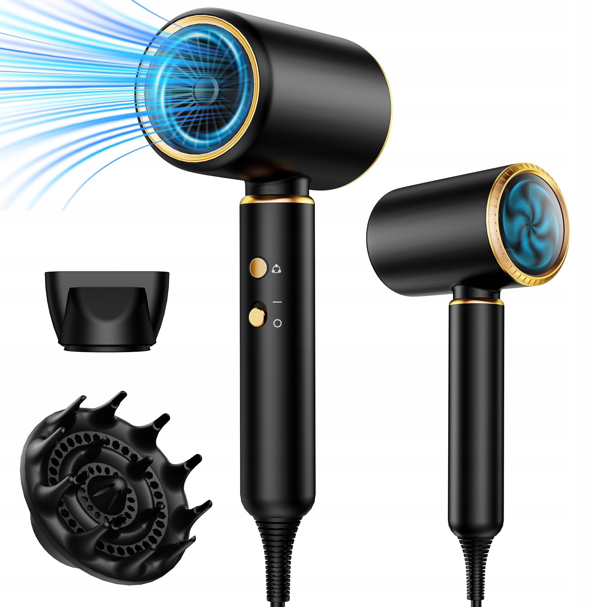 Tisoutec Jonowa Suszarka do Włosów 2400W z Dyfuzorem i Koncentratorem