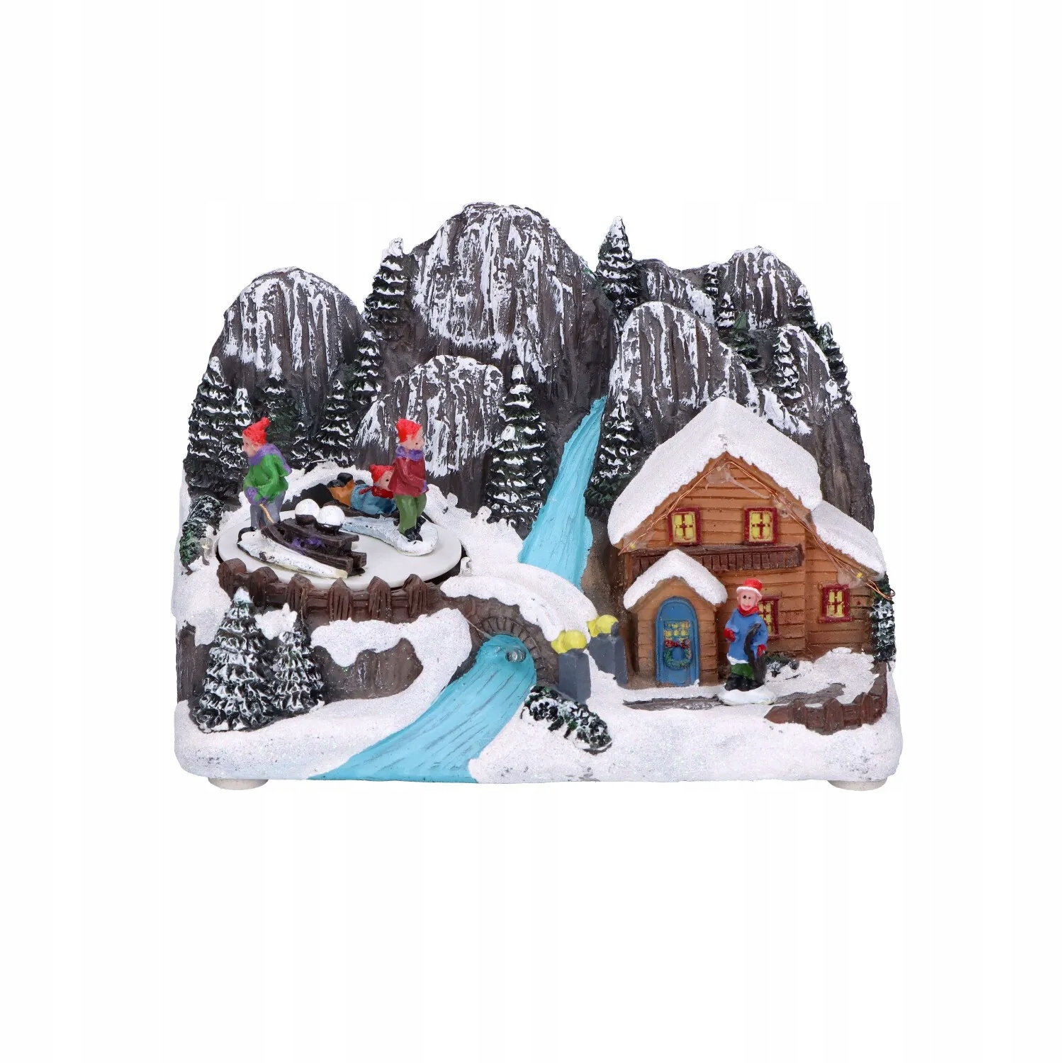 Miasteczko świątczne LED rzeka w górach łyżwiarze Rodzaj inny