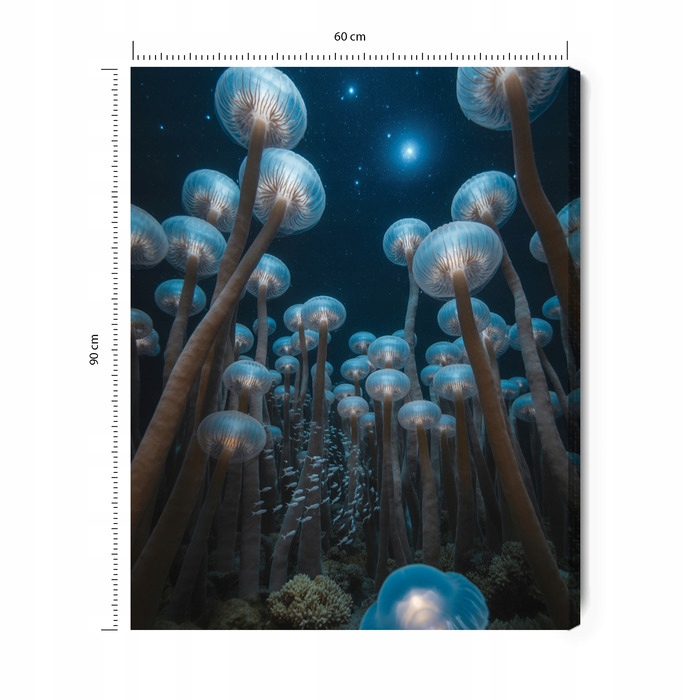 Obraz na plátně Podmořský vesmír – Hvězdy, Medúzy, Bioluminiscence