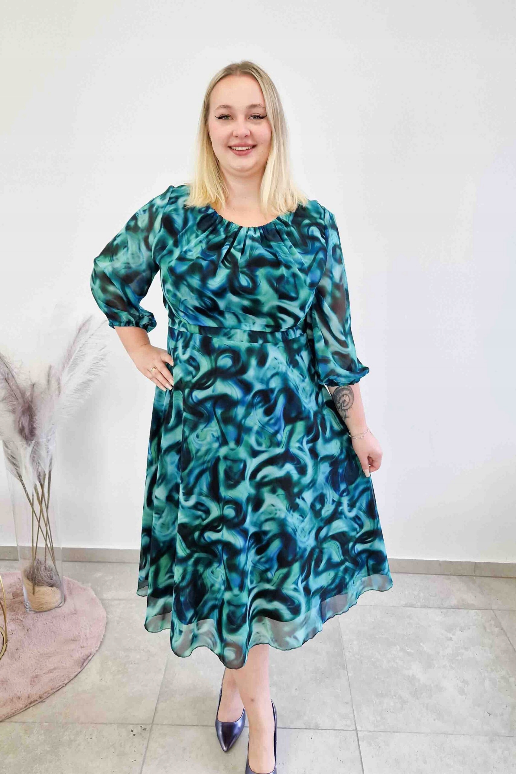 Šifonová Šaty na každý den zelená 46