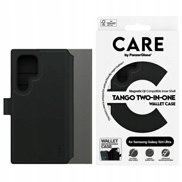Etui Care by PanzerGlass Feature Tango 2in1 Wallet Galaxy S24 Ultra czarny