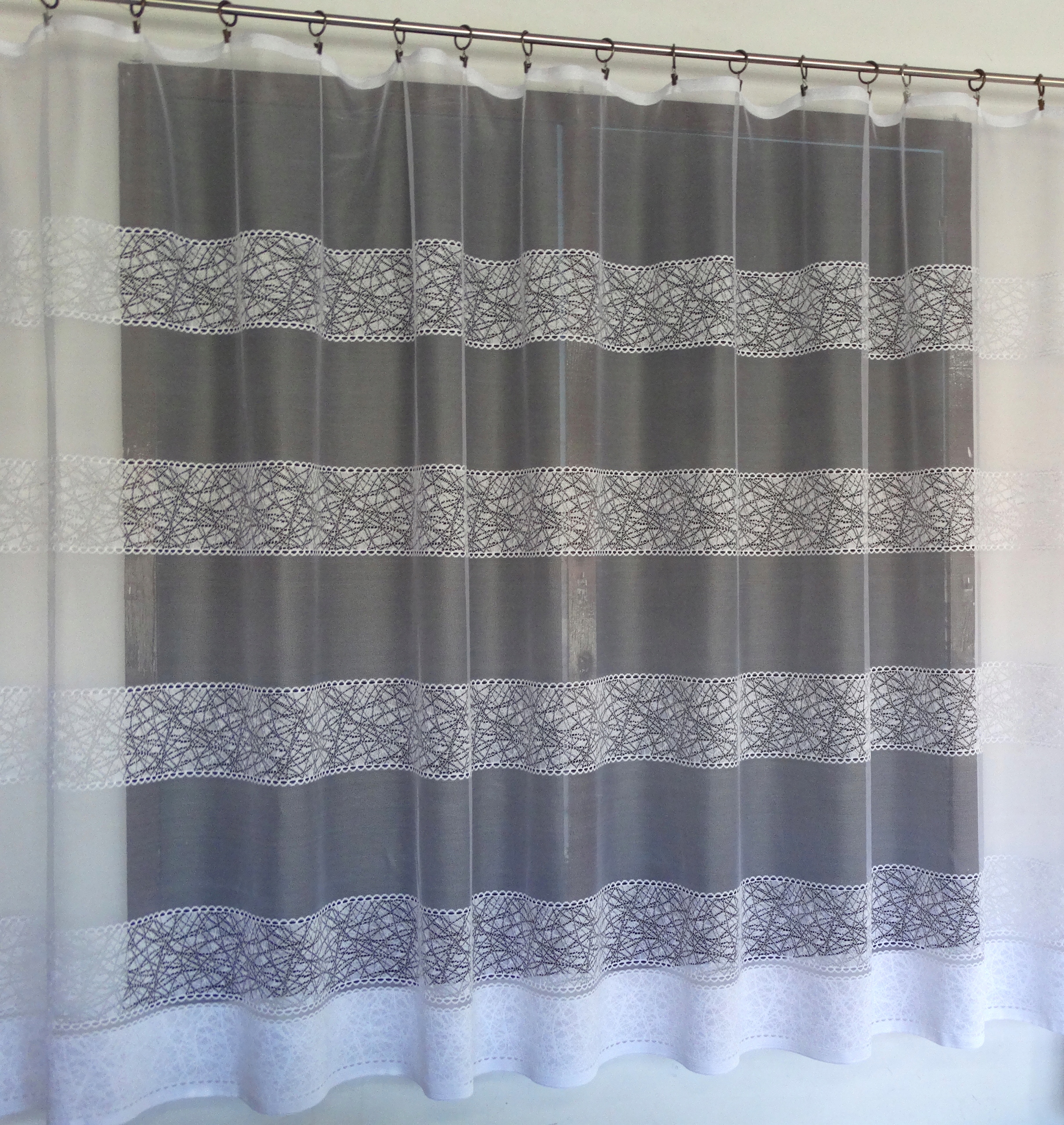 Mg Záclona žakár 618/240 Bílá 350X180 cm Hotová Obšitá Bt