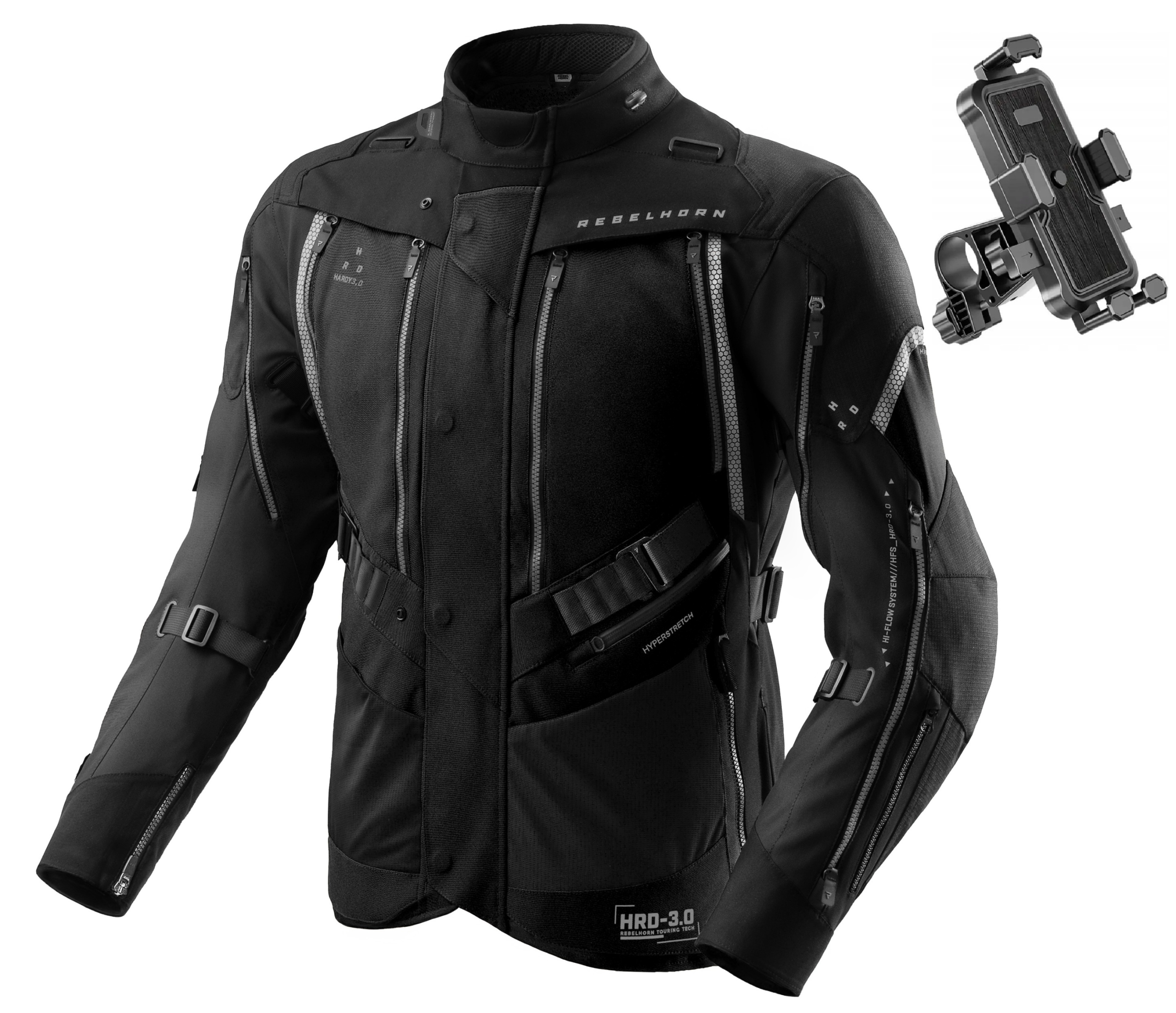 Motocyklová bunda Rebelhorn Hardy 3.0 čierna XXL držiak zdarma