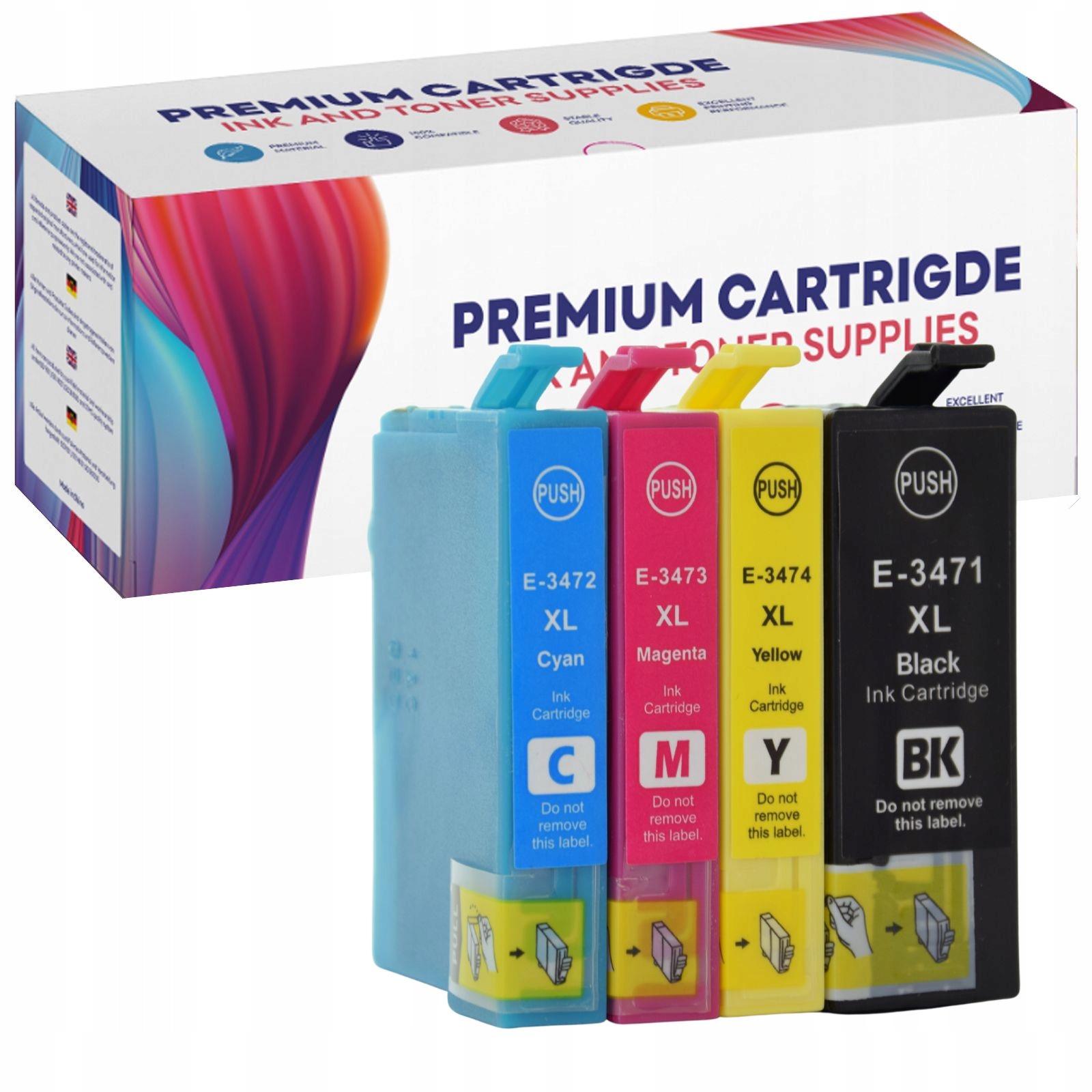 

4x Tusze do Epson WF-3720DW WF-3720DWF 34XL Zestaw