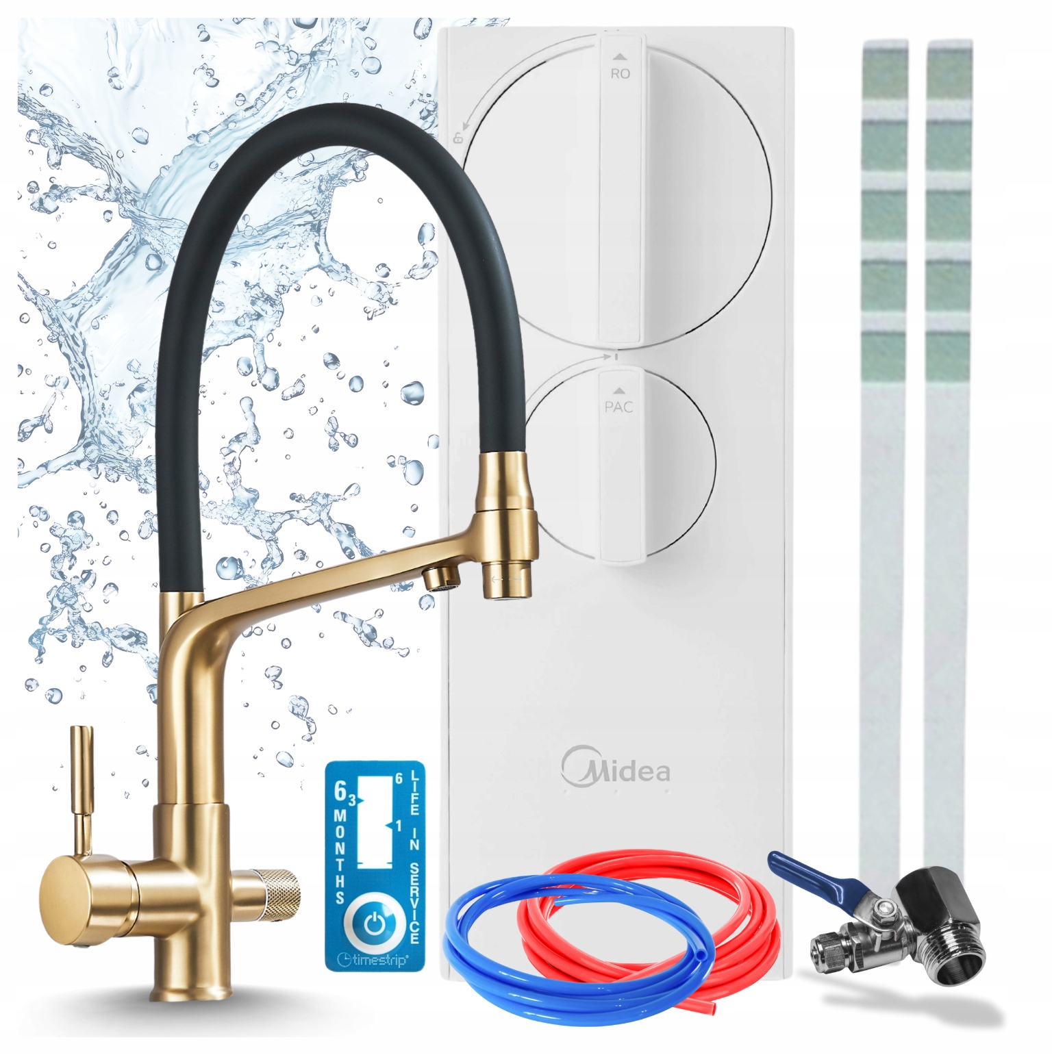 Sada Na Filtrování Pitné Vody Midea 400GPD A Třícestná Zlatá Baterie