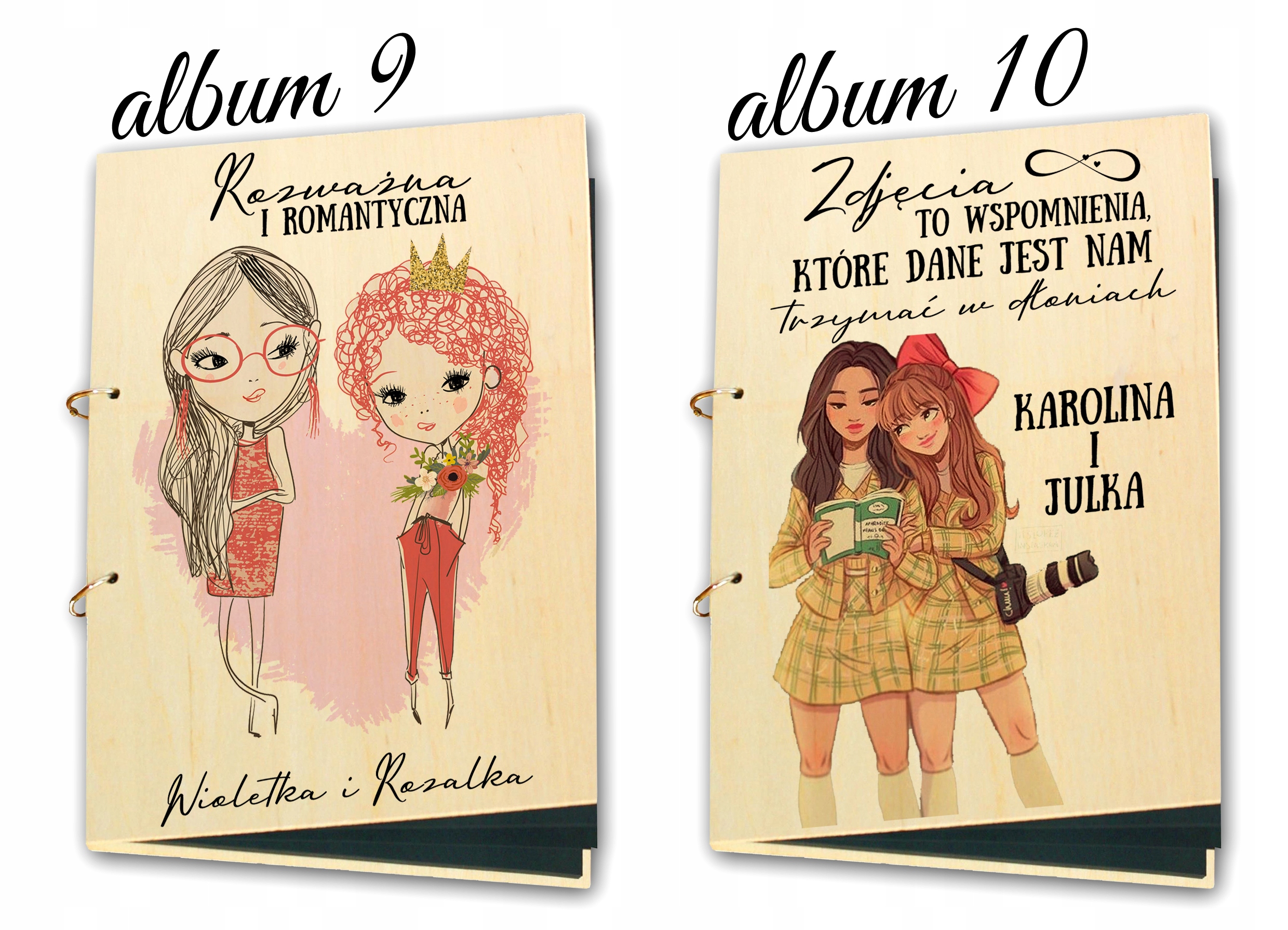 ALBUM DLA PRZYJACIÓŁKI SIOSTRY PREZENT IMIĘ WZORY Materiał okładki inny