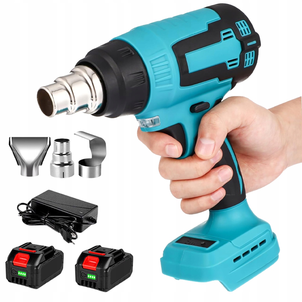 Horkovzdušná Pistole 21V 200W Plynulá Regulace Teploty 50-400C 3 Trysky 2AKU