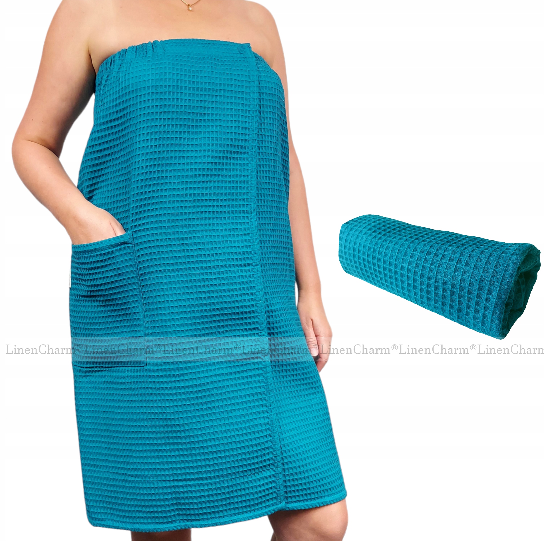 Dámský Set Pareo+ručník Do Sauny Na Bazén Bavlna 100% Mořský XL/2XL