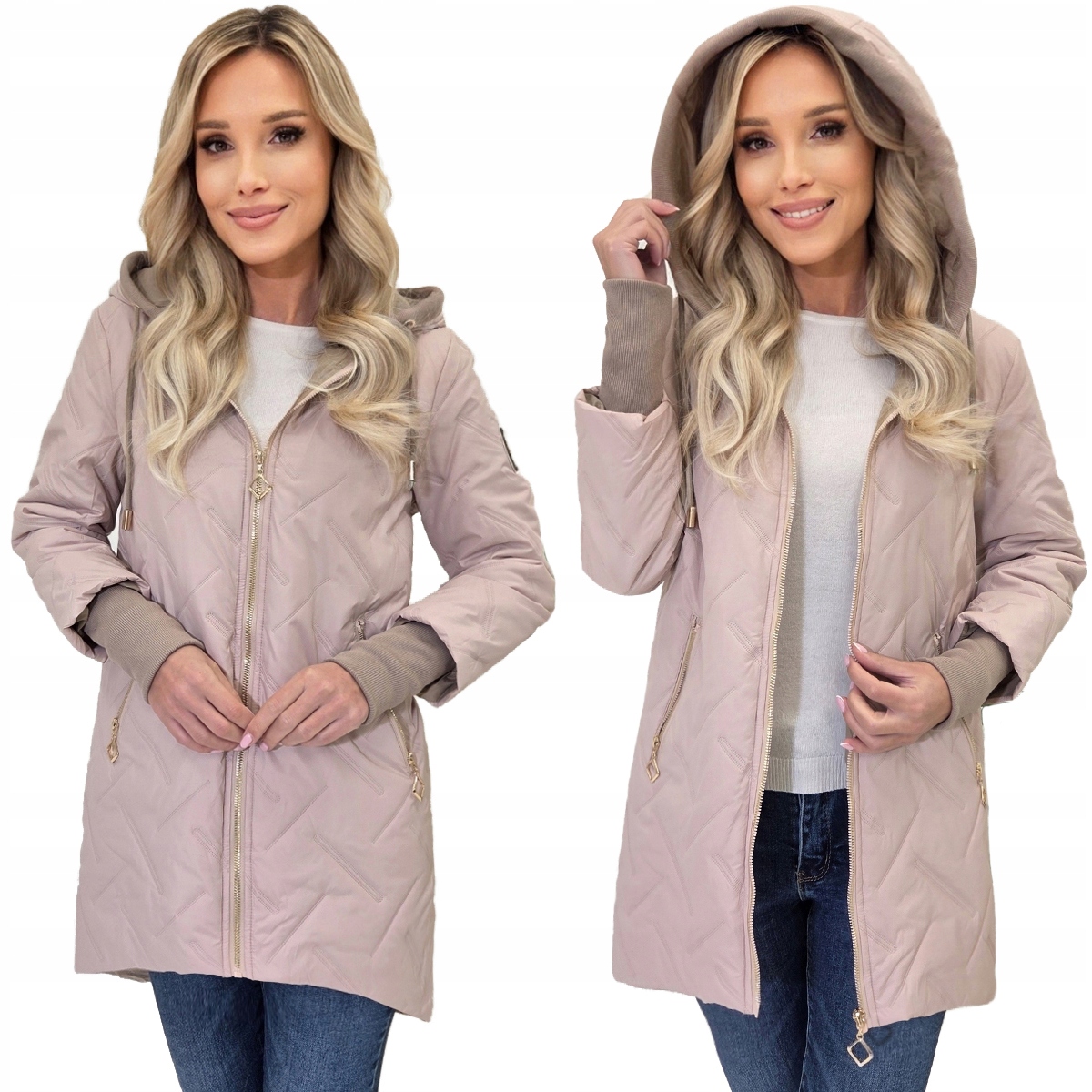 Módní Asymetrická Dámská Jarní Přechodová Bunda S Kapucí Parka S