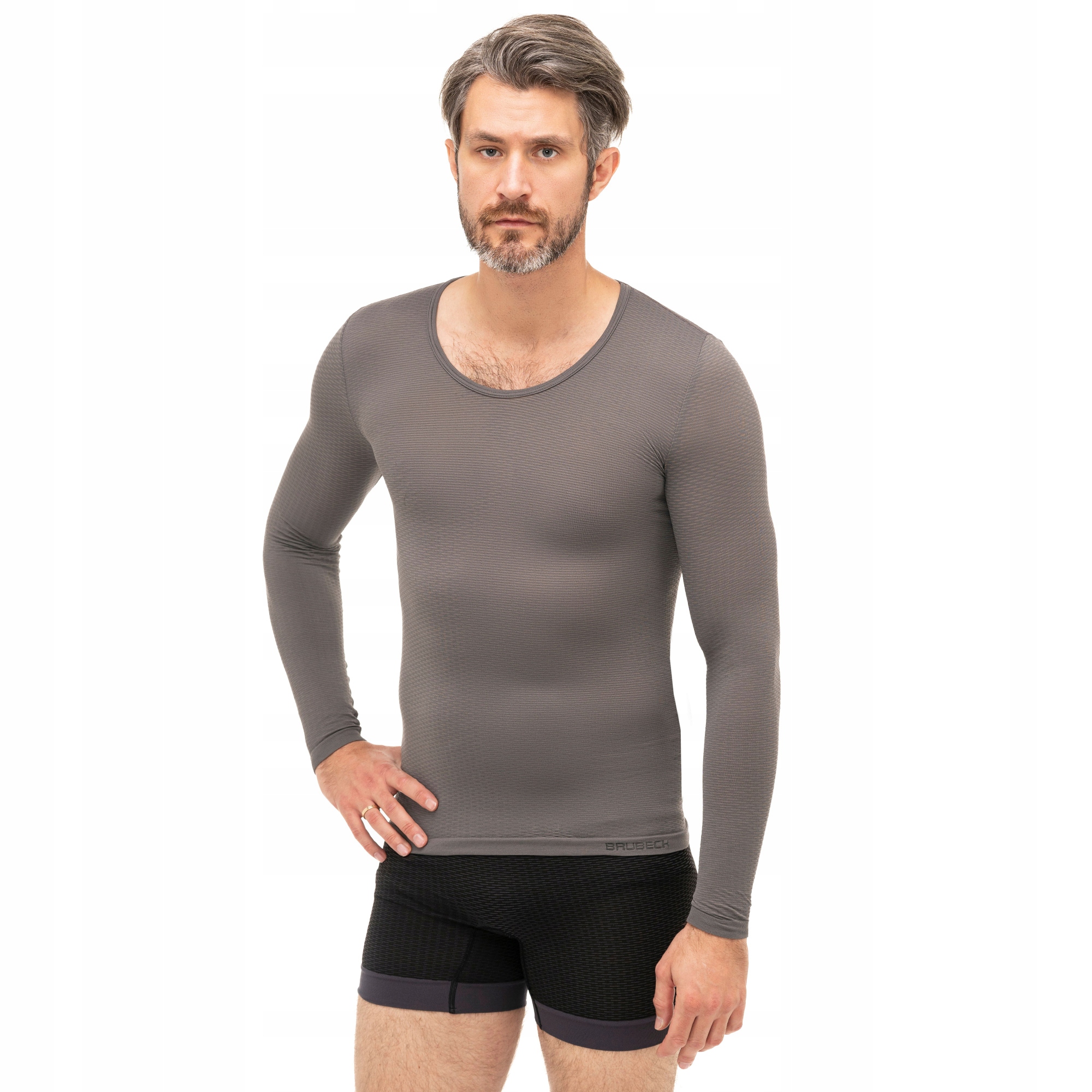 Koszulka termoaktywna Brubeck Base Layer UNISEX Potówka długi rękaw XXL Kolor szary