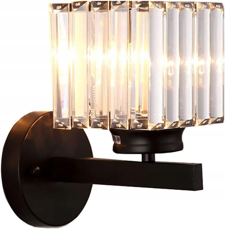 Křišťálová Nástěnná Lampa E27 Retro Černá Nástěnná Lampa